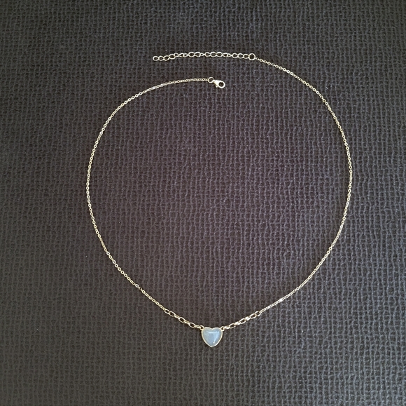 Olivia and Jackson Stationary Moonstone🌙 Heart❤️ Necklace - NIB - Picture 4 of 16